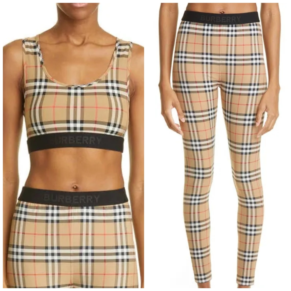 Burberry Check Sports Bra and Leggings Set
